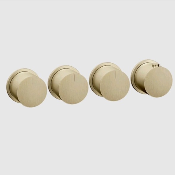 Gessi Смеситель для душа, Anello, на 3 потребителя, цвет Латунь матовая  63436#727