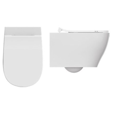 Унитаз подвесной ISVEA Soluzione II безободковый скрытый крепеж SmartFix Plus цвет белый 10MY02002