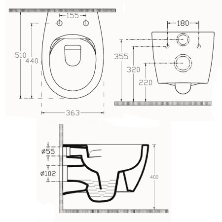 Унитаз подвесной ISVEA Soluzione II безободковый скрытый крепеж SmartFix Plus цвет белый 10MY02002
