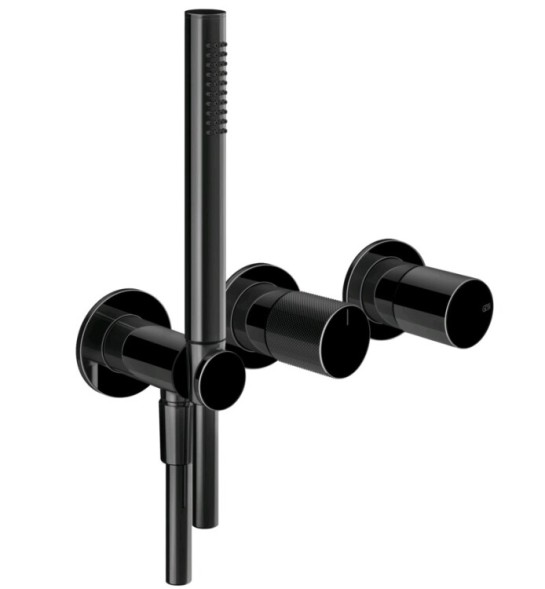 Gessi Смеситель для душа, Habito Diamantato, на 2 потребителя, цвет черный металл  70638#706