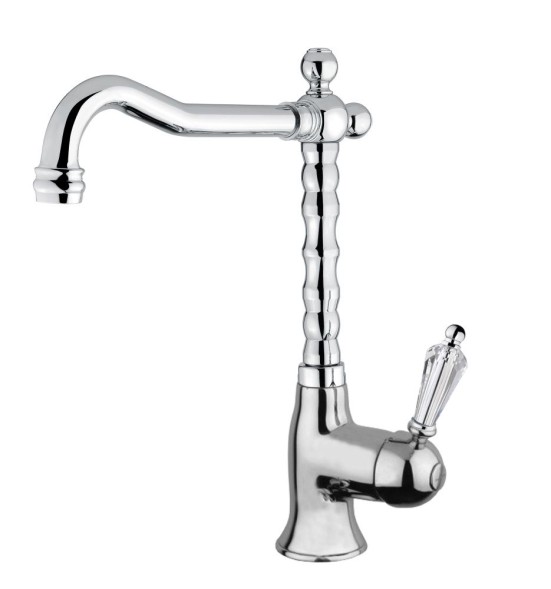 Fiore Imperiale Sky, однорычажный смеситель для раковины (излив 19 см), без донного клапана, цвет золото - Swarovski