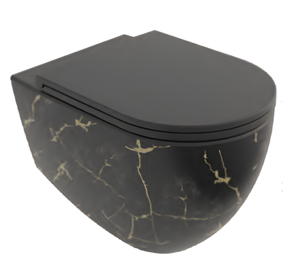 Унитаз ISVEA Infinity подвесной ШГВ 365*530*400 MARMO цвет черный матовый 10NF02001-2N-MRM