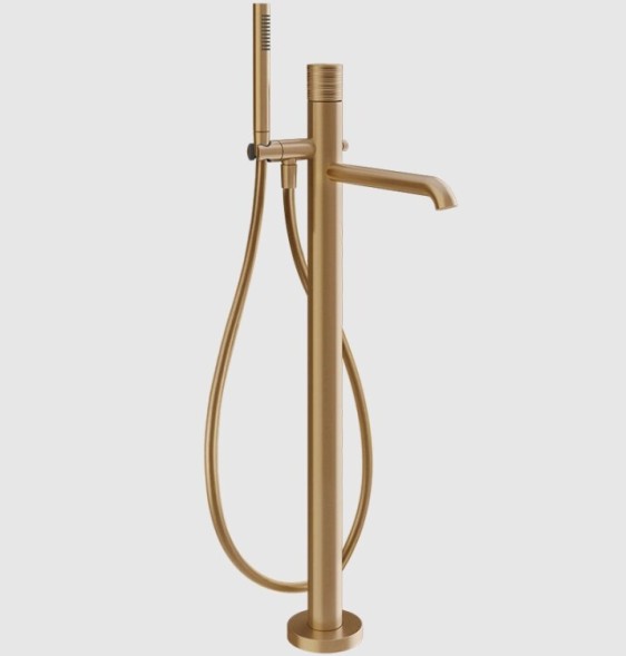Gessi Смеситель для ванны и душа, Habito Trame, напольный, цвет брашированная теплая бронза  70328#726
