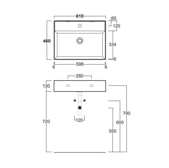 Раковина SIMAS AGILE подвесная или накладная с одним отверстием цвет белый AG61