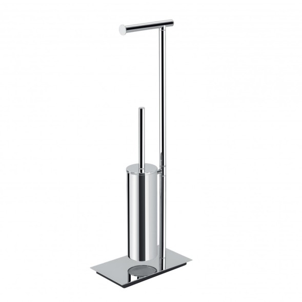 Стойка COLOMBO DESIGN SQUARE B9907 напольная с держателем туалетной бумаги и ершиком цвет хром