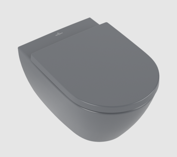 Villeroy&amp;Boch Унитаз, Subway 2.0, подвесной, шгв 370*560*365, CeramicPlus/AntiBac, цвет-графит (Graphite) 5614R0i4