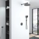 Vincea Душевой комплект Инспаер (Inspire) VSFW-3I22MT2GM встраиваемый, термостат, двухрежимный, вороненая сталь