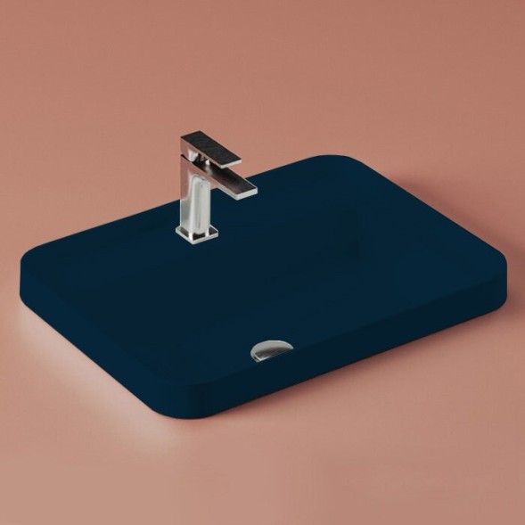 Раковина Artceram Fuori Scala полувстраиваемая с одним отверстием цвет Blue notte TFL034 36 00