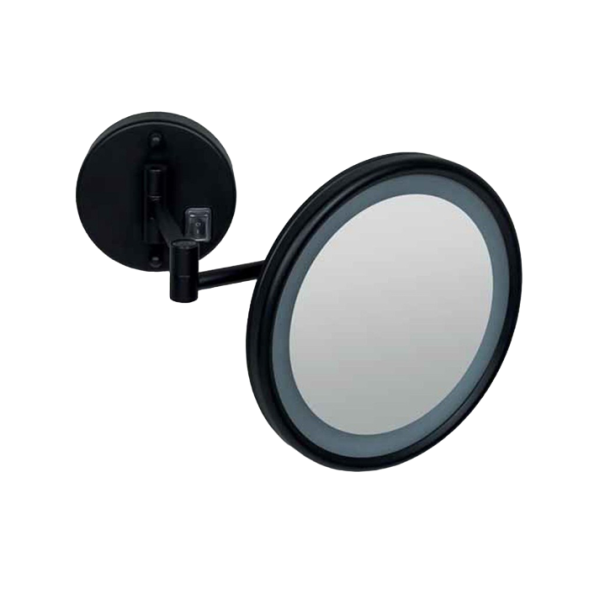 Косметическое зеркало COLOMBO DESIGN SPECCHI INGRANDITORI B9954.NE настенное с подсветкой увеличение 3 раза питание от сети цвет черный матовый
