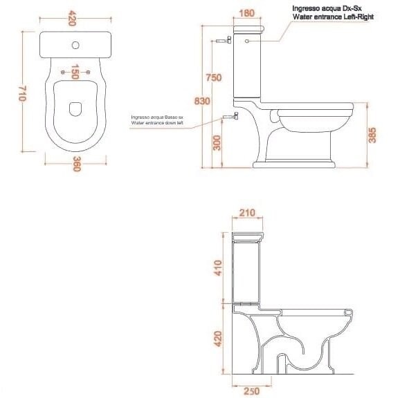 Чаша унитаза Artceram Hermitage напольный цвет белый  HEV008 01 00