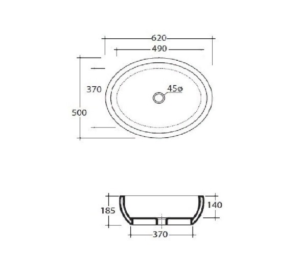 Раковина GALASSIA Midas 9863 NO накладная без отверстий без перелива цвет черный/золото