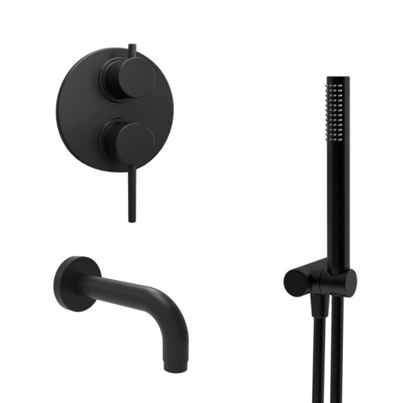 Paini Комплект на 2 потребителя Cox , для ванны с ручным душем, черный брашированный PVD