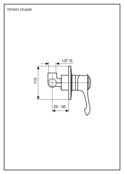 Emmevi Tiffany, встраиваемый смеситель для душа, цвет белый-хром 6009/BC