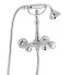 Emmevi The One Cloe, смеситель с ручным душем для ванны. Металлические ручки + прозрачные крис, цвет хром 98011SW/CR