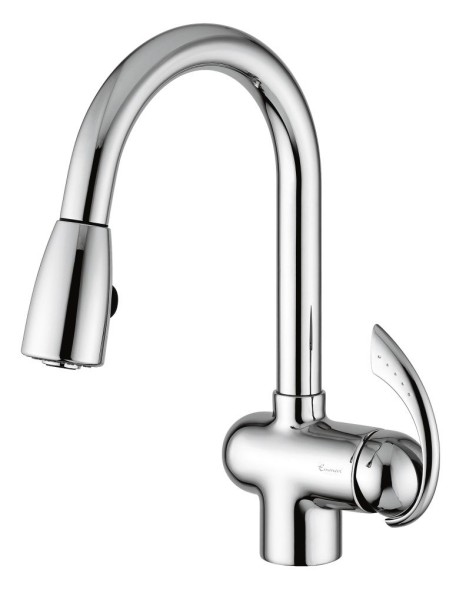 Emmevi Ramses, кухонный смеситель с поворотным изливом и вытяжным носиком, цвет хром 72067CR
