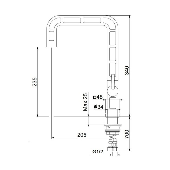 Смеситель для кухни Webert One-A ON921202560, черный