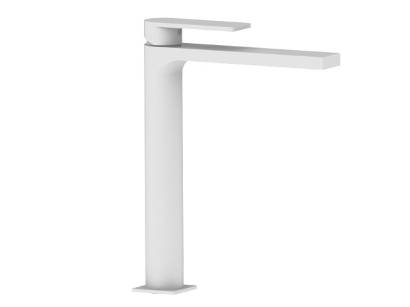 AQG Alpha, высокий однорычажный смеситель для раковины без донного клапана, цвет белый матовый
