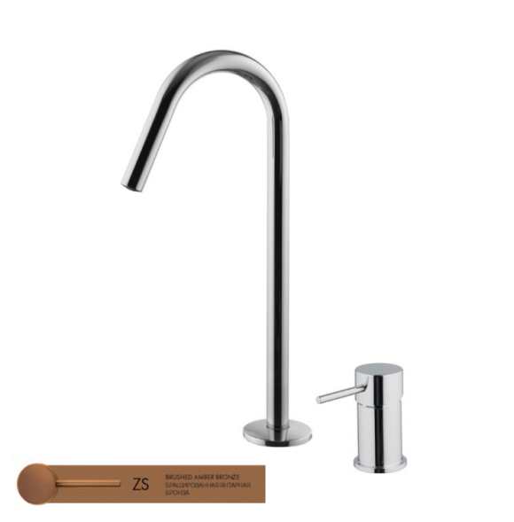 Смеситель для раковины, Fima Carlo Frattini, Spillo Up, цвет-бронза брашированная янтарная F3271NCZS