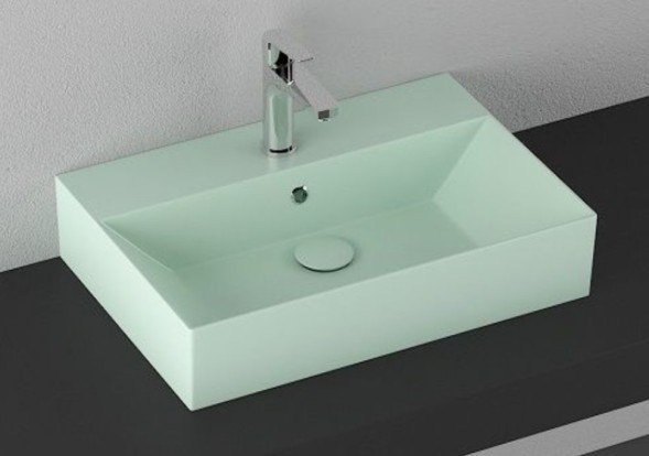 Раковина ISVEA SistemaZ Frame накладная ШГВ 600*420*132 отверстия для смесителя 1 цвет мятно зеленый матовый 10SF50060-2T