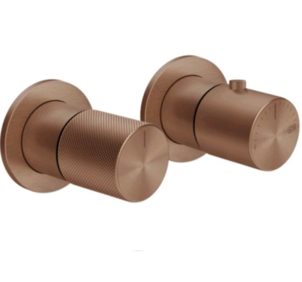 Gessi Смеситель для душа, Habito Diamantato, на 2 потребителя, цвет медь матовая  70634#708