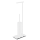 Стойка COLOMBO DESIGN SQUARE B9907.BM напольная с держателем туалетной бумаги и ершиком цвет белый матовый