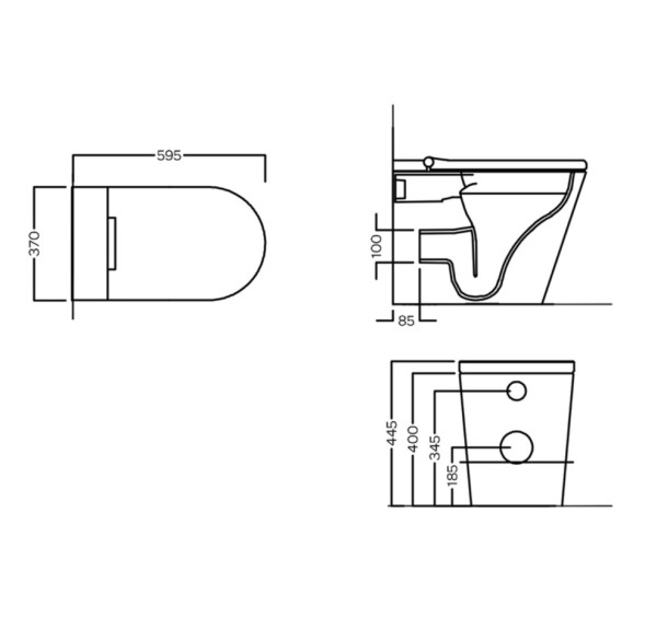 Унитаз HATRIA H-SMART Y9D401 напольный приставной  безободковый с крышкой-биде цвет белый
