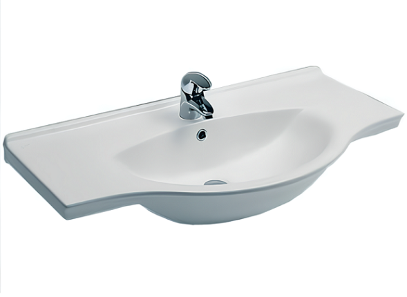 Раковина HATRIA SOPHIE Y0HC01 подвесная или на тумбу с одним отверстием с переливом цвет белый