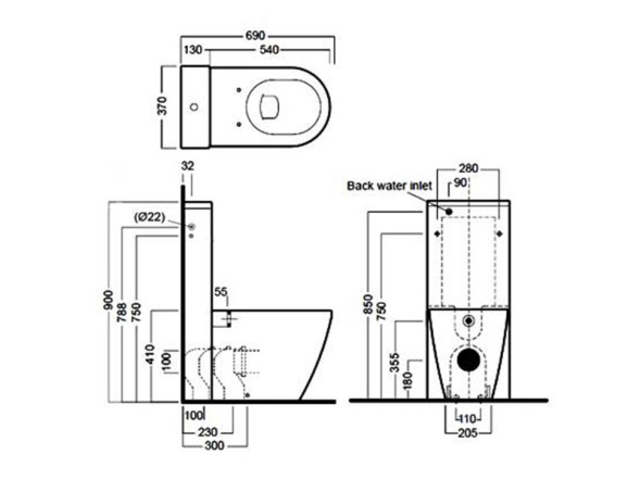 Бачок HATRIA MONOLITH Y0MK01 напольный монолит цвет белый