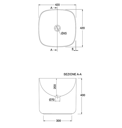 Раковина Scarabeo MOON накладная без перелива без отверстий цвет белый матовый 5503 41