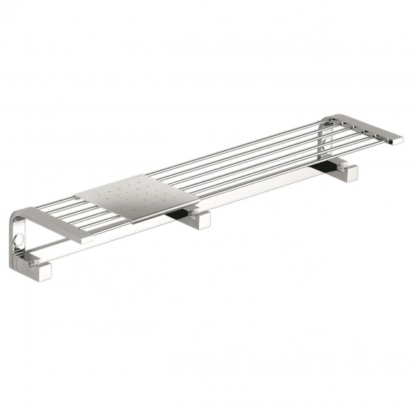 Полочка COLOMBO DESIGN TIME W4275 с крючками с металлической полочкой цвет хром