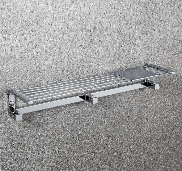 Полочка COLOMBO DESIGN TIME W4275 с крючками с металлической полочкой цвет хром