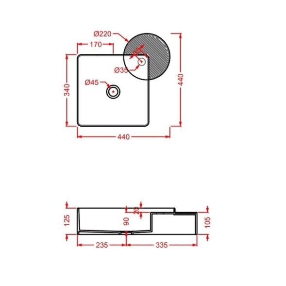 Раковина Artceram Cartesio  накладная с одним отверстием цвет розовый CAL003 33 00