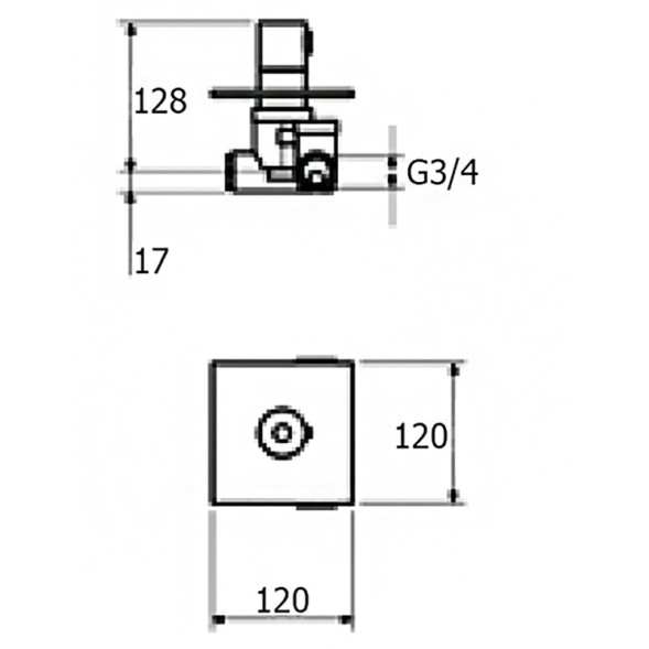 Смеситель для душа встраиваемый с термостатом Webert Elio EL972101015, хром