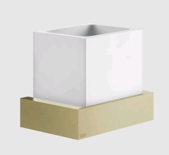 Gessi Стакан, Rettangolo, шгв 140*95*116.5, цвет белый#брашированная бронза PVD  20807#726