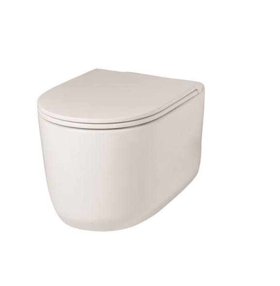 Hidra Gio, подвесной унитаз 55x36,5 см, антибактериальное покрытие, c сиденьем, цвет белый матовый