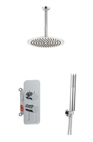 AQG Urban, душевой комплект ER232 на 2 потребителя, с настенным кронштейном, цвет черный матовый