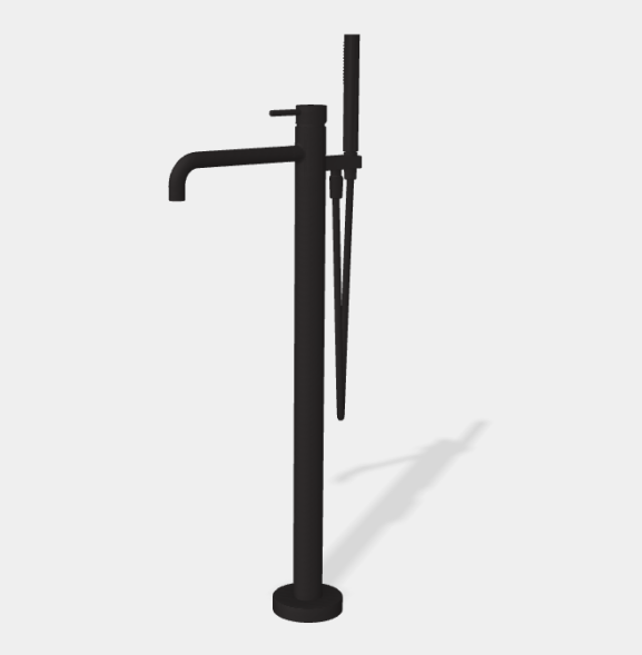 Смеситель для ванны, Fima Carlo Frattini, Spillo Up, напольный, цвет-черный матовый F3034/6NNS