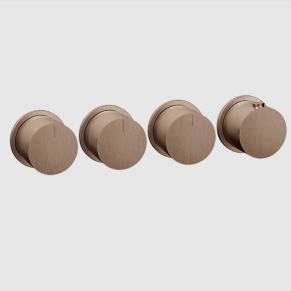 Gessi Смеситель для душа, Anello, на 3 потребителя, цвет медь матовая  63436#708