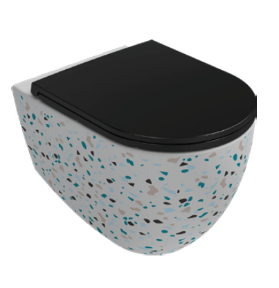 Унитаз ISVEA Infinity подвесной ШГВ 365*530*400 цвет белый матовый Terrazzo 10NF02001-TRZ-2L