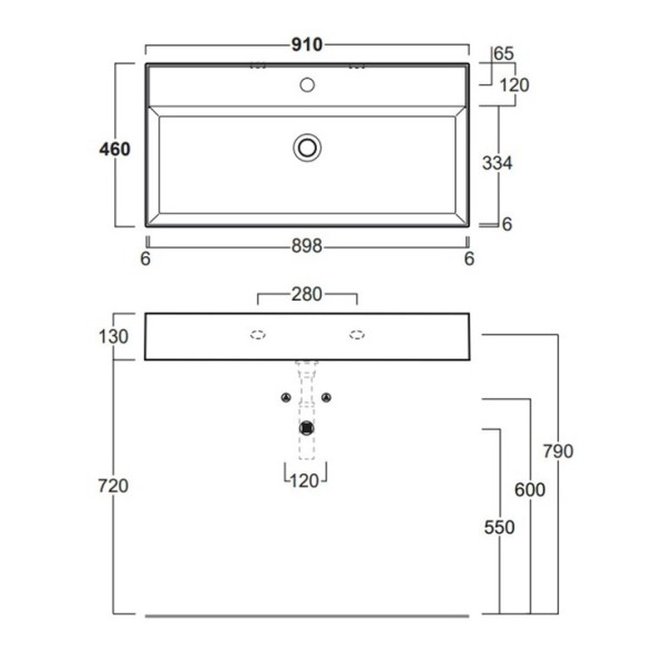 Раковина SIMAS AGILE подвесная или накладная с одним отверстием цвет белый AG91