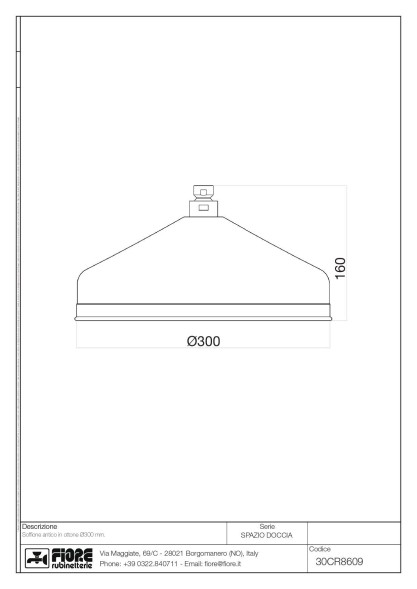 Fiore Shower, круглый верхний душ Ø30 см, цвет золото