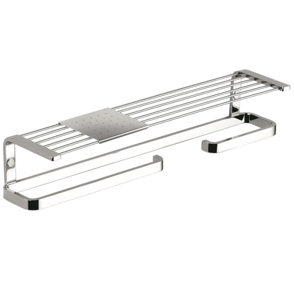 Полочка COLOMBO DESIGN TIME W4276D с бумагодержателем с полотенцедержателем с металлической полочкой цвет хром