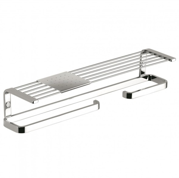 Полочка COLOMBO DESIGN TIME W4276D с бумагодержателем с полотенцедержателем с металлической полочкой цвет хром