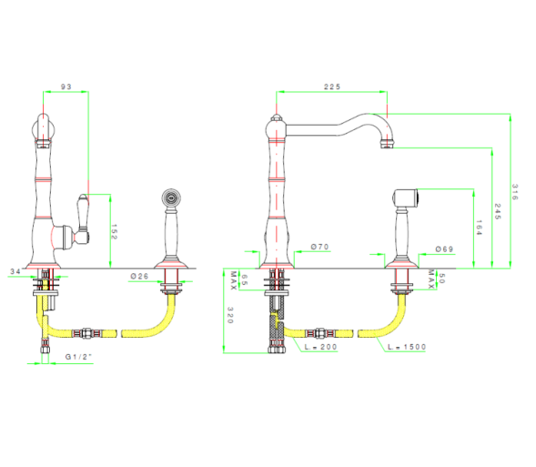 Nicolazzi Смеситель для раковины El Capitan 3450WS CB 75C цвет хром брашированный