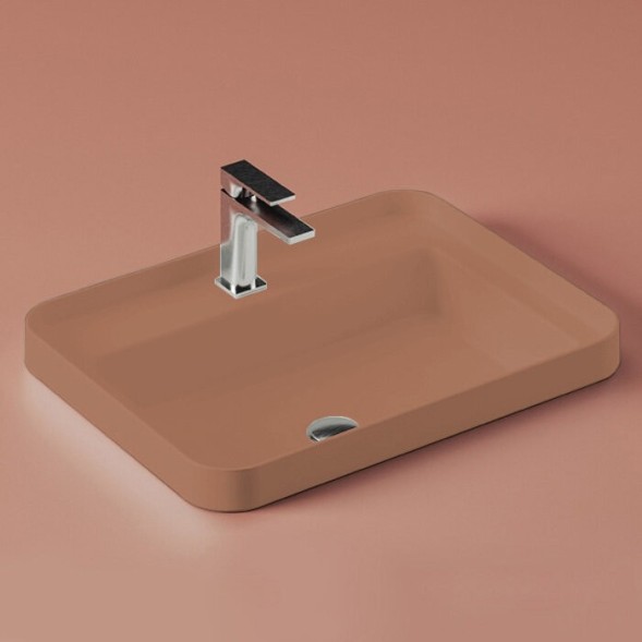 Раковина Artceram Fuori Scala полувстраиваемая с одним отверстием цвет Brown tortora TFL034 40 00