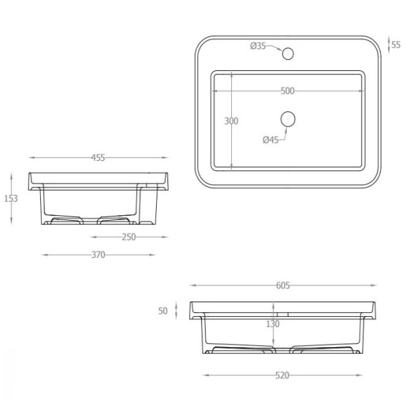 Раковина Artceram Fuori Scala полувстраиваемая с одним отверстием цвет Brown tortora TFL034 40 00