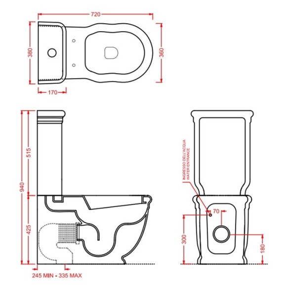 Чаша унитаза Artceram Hermitage напольный цвет черный HEV006 03 00