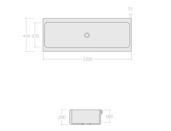 Раковина GALASSIA NINIVE 2007 хозяйственная/кухонная накладная глазурованная с 4 сторон