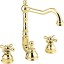 Emmevi Deco Old, двухвентильный смеситель для раковины (излив 18,3 см), на 3 отверстия, с донным клапаном, цвет золото 12643/OR