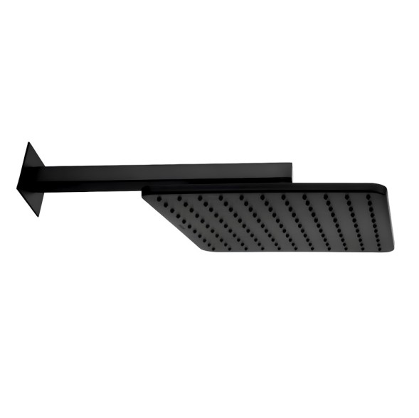 Верхний душ Bossini Cosmo H69598H.073 280x280 мм настенный с кронштейном Easy Clean цвет чёрный матовый
